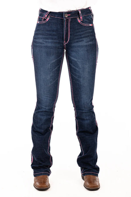 Hitchley and Harrow Neon Pink Stitch Jean