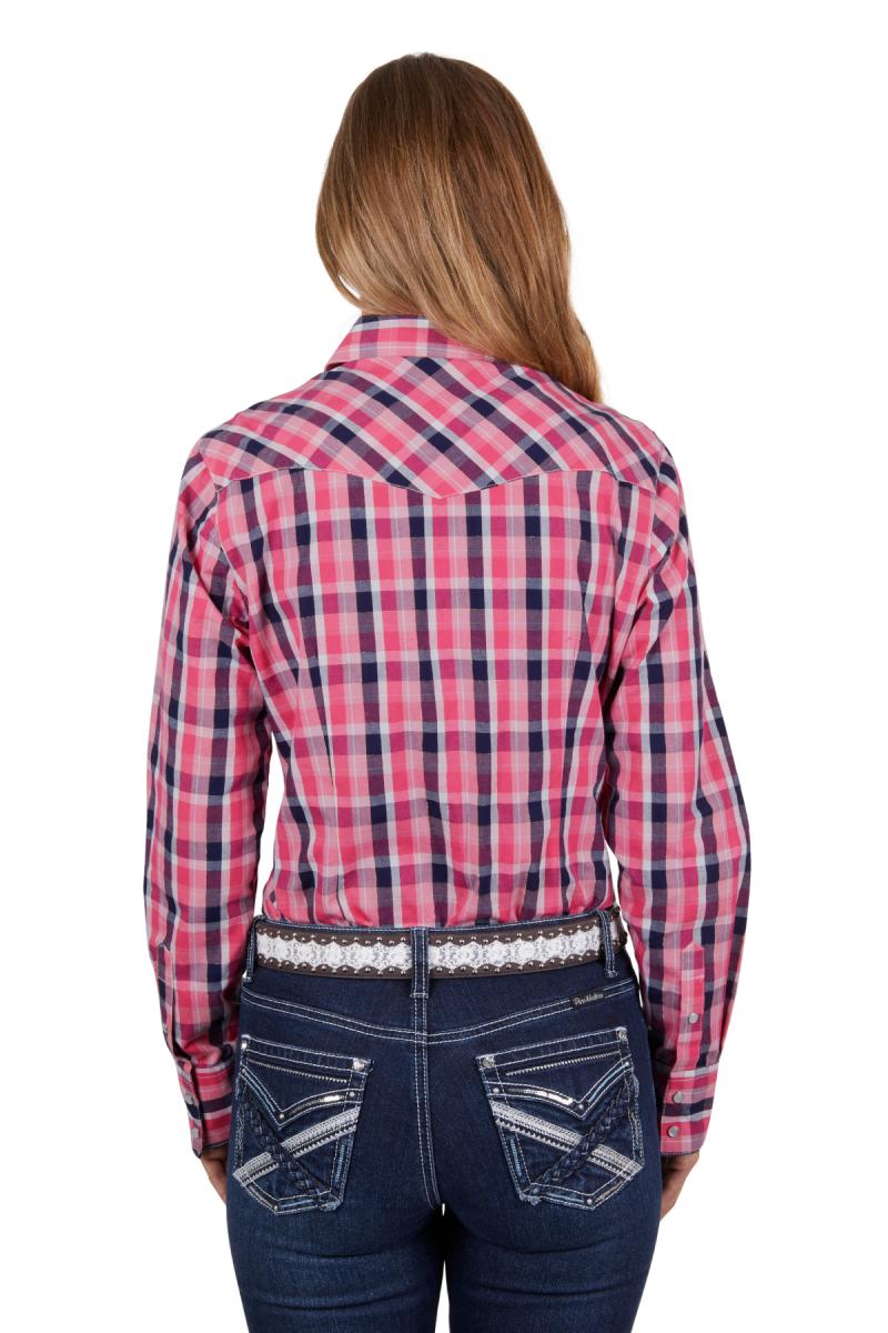 Pure Western Womens Lulu Check Western Long Sleeve Shirt