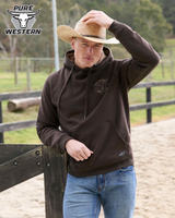 Pure Western Mens Walker Pullover Hoodie - Chocolate