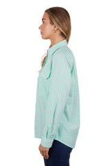 Hard Slog Womens Lize Half Button Long Sleeve Shirt