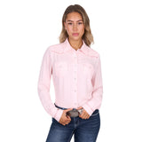 Pure Western Womens Evelyn Long Sleeve Shirt - Blush