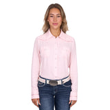 Pure Western Womens Evelyn Long Sleeve Shirt - Blush