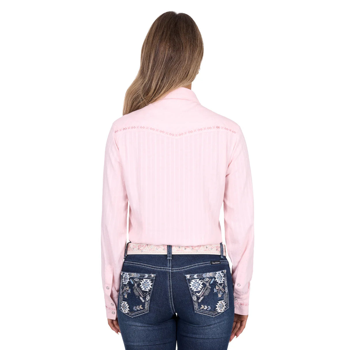 Pure Western Womens Evelyn Long Sleeve Shirt - Blush