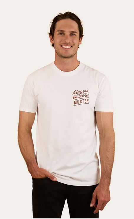 Ringers Western SS25 Mens Ringers Of The Sky Stock Fit Tee White