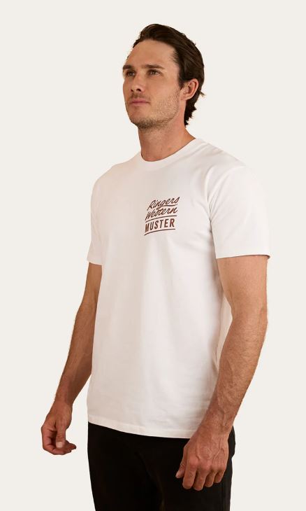 Ringers Western SS25 Mens Ringers Of The Sky Stock Fit Tee White