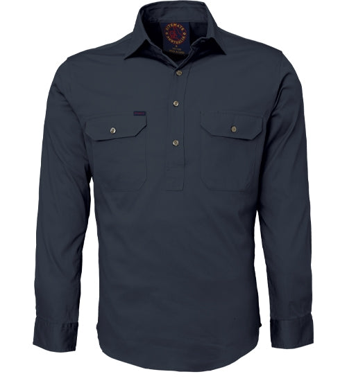 Pilbara Mens Closed Front Long Sleeve Shirt