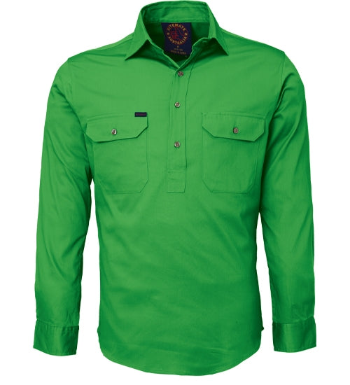 Pilbara Mens Closed Front Long Sleeve Shirt