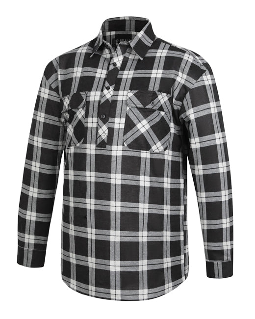 Pilbara Mens Closed Front Long Sleeve Flannelette Shirt