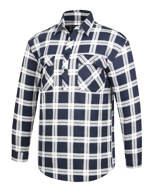 Pilbara Mens Closed Front Long Sleeve Flannelette Shirt