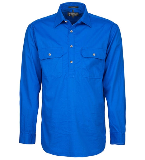 Mens Pilbara Closed Front Long Sleeve Shirt