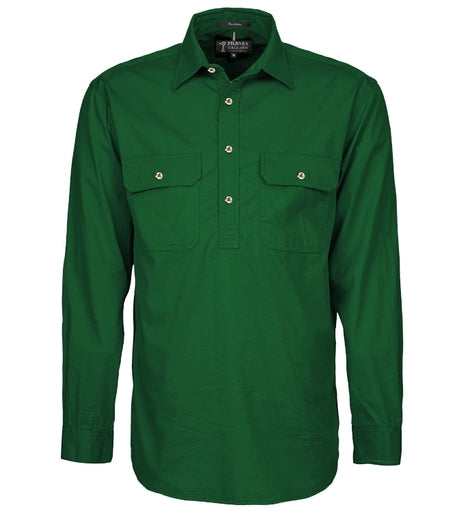 Mens Pilbara Closed Front Long Sleeve Shirt