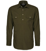 Mens Pilbara Closed Front Long Sleeve Shirt