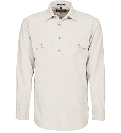 Mens Pilbara Closed Front Long Sleeve Shirt