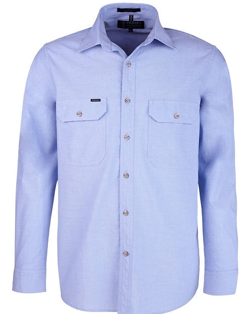 Pilbara Mens Chambray Long Sleeve Shirt