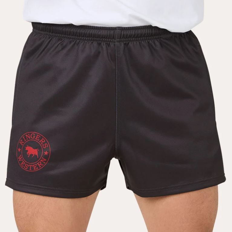 Ringers Western Unisex Footy Short Charcoal/Red