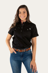 Ringers Western Jules Womens Half Button Short Sleeve Work Shirt