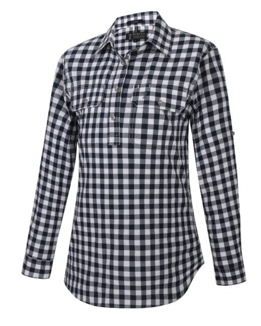 Pilbara Womens Check Closed Front Long Sleeve Shirt