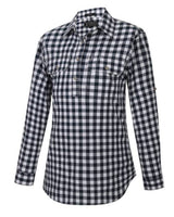 Pilbara Womens Check Closed Front Long Sleeve Shirt