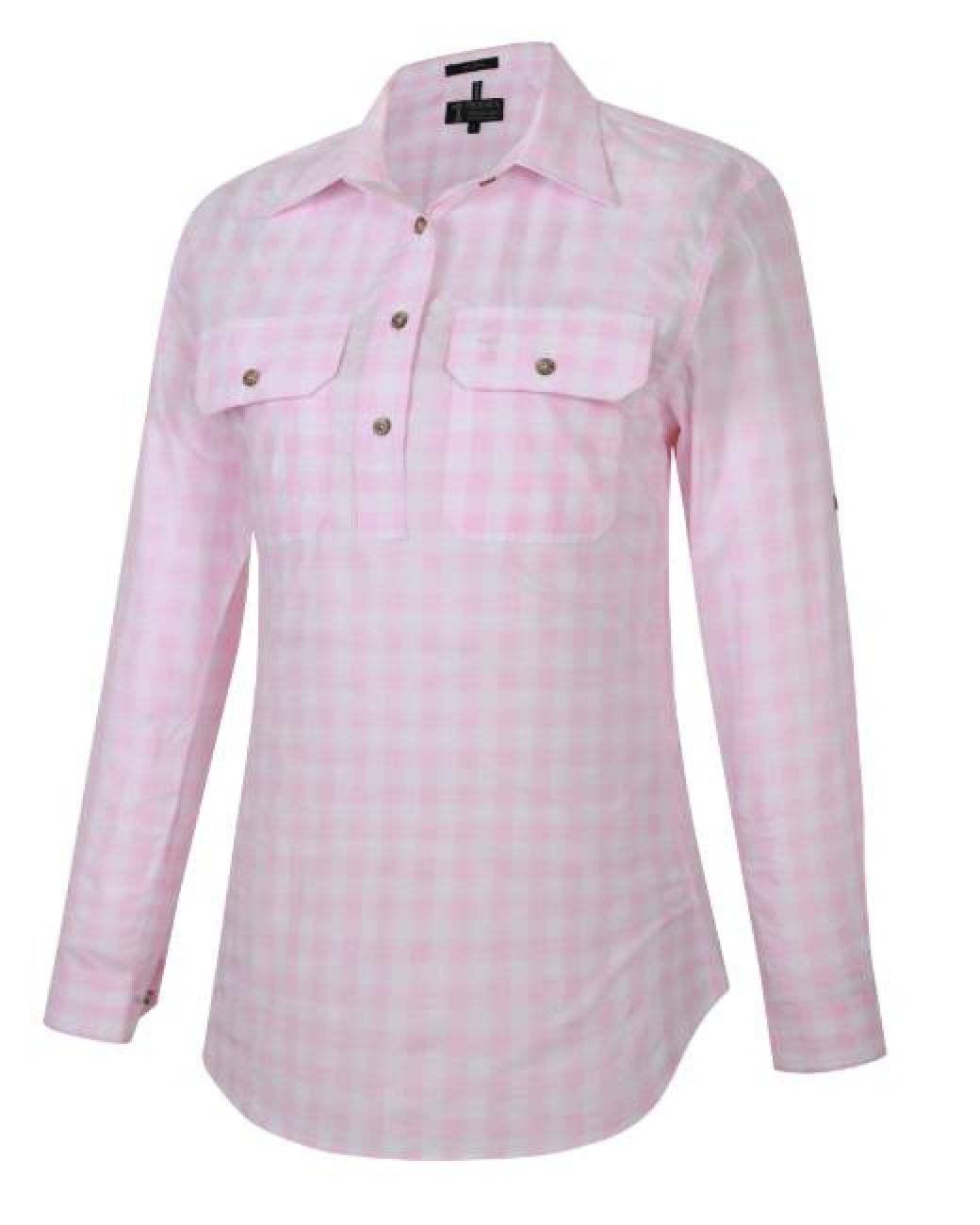 Pilbara Womens Check Closed Front Long Sleeve Shirt
