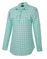 Pilbara Womens Check Closed Front Long Sleeve Shirt