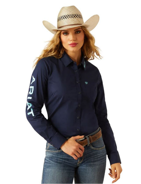 Ariat SS26 Womens Team Kirby Stretch LS Shirt Black Iris