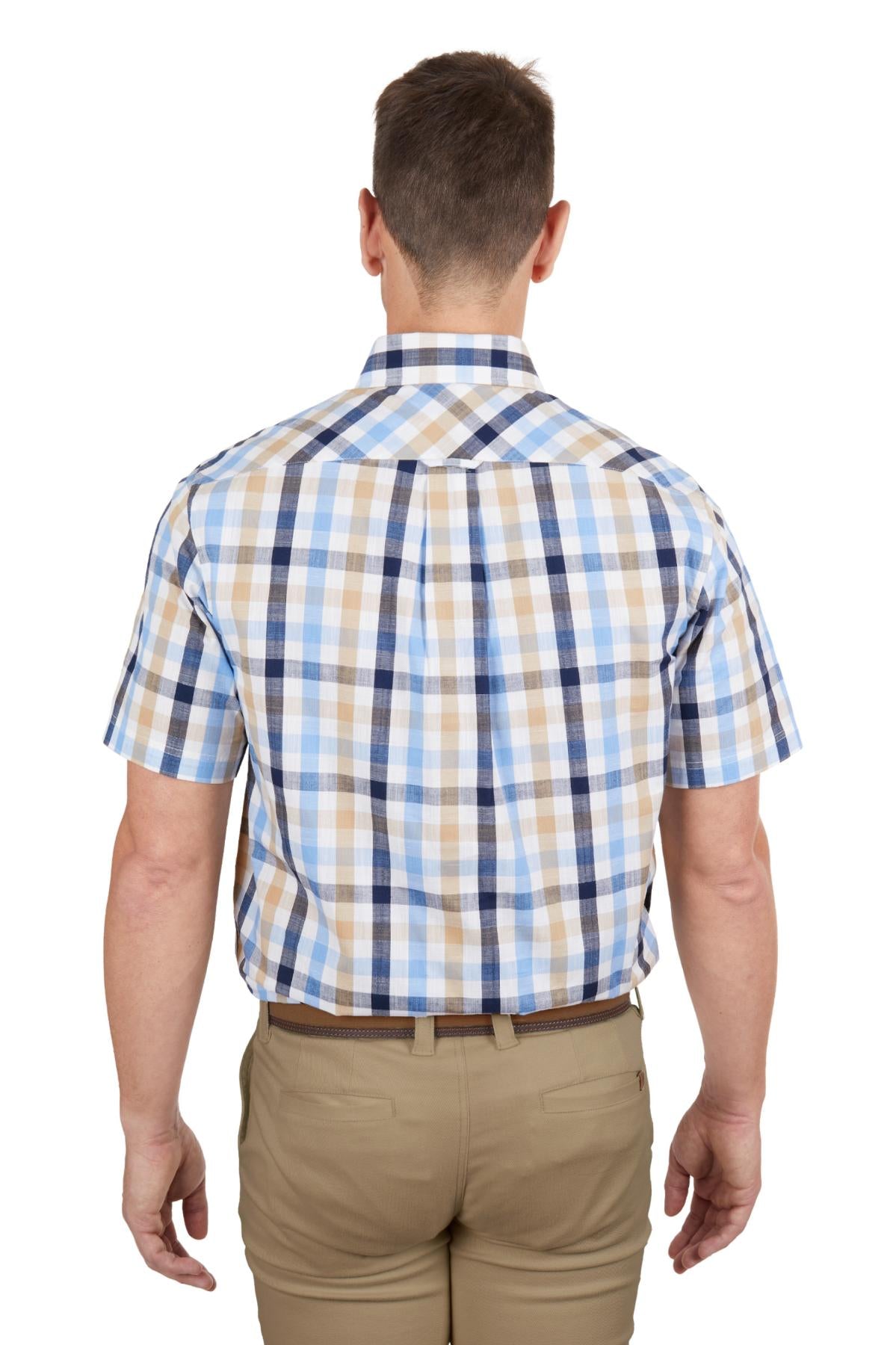 Thomas Cook Mens Duke Check 1 Pocket Short Sleeve Shirt