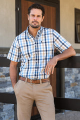 Thomas Cook Mens Duke Check 1 Pocket Short Sleeve Shirt