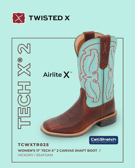Twisted X Ladies 11” Tech X®2 Canvas Shaft Boot