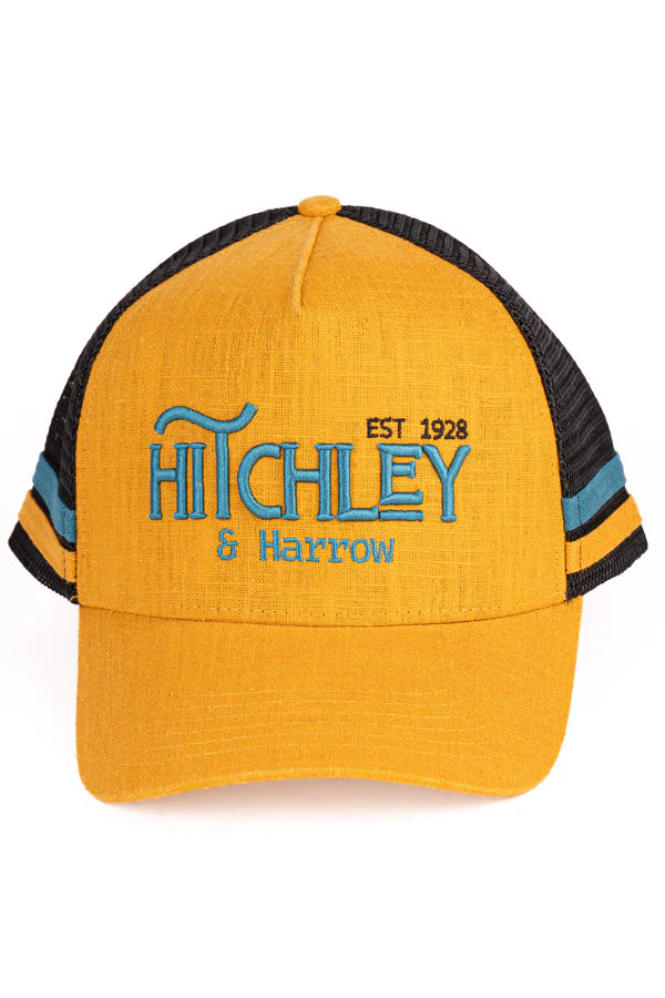 Hitchley and Harrow Trucker Cap Mustard and Turquoise