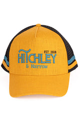 Hitchley and Harrow Trucker Cap Mustard and Turquoise