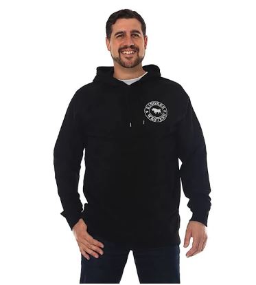 Ringers Western Men's Signature Bull Pull Over Hoodie Black/White