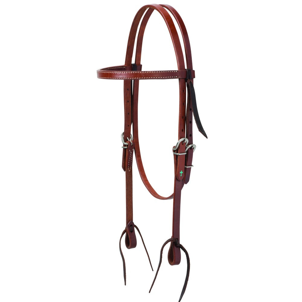 Weaver Turquoise Cross Browband Headstall - Medium Oil