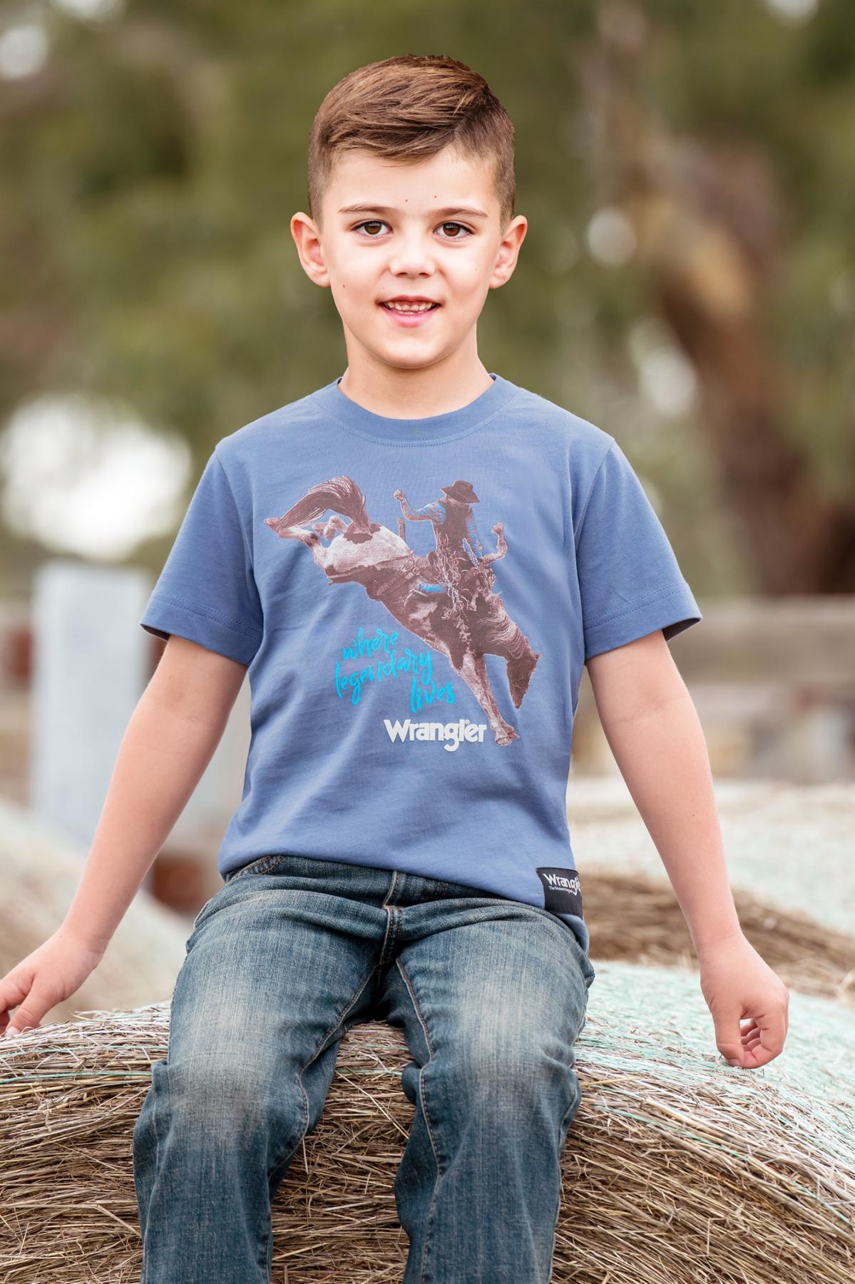 Wrangler SS27 Boys Michael Tee Storm Blue