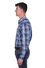 Wrangler SS25 Mens Billy Logo Shirt Navy/Light Blue