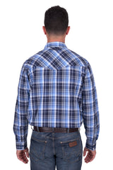 Wrangler SS25 Mens Billy Logo Shirt Navy/Light Blue