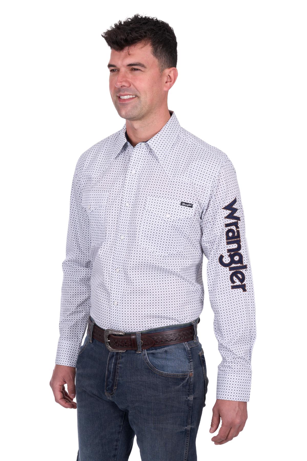 Wrangler Mens Brent Logo Western Shirt