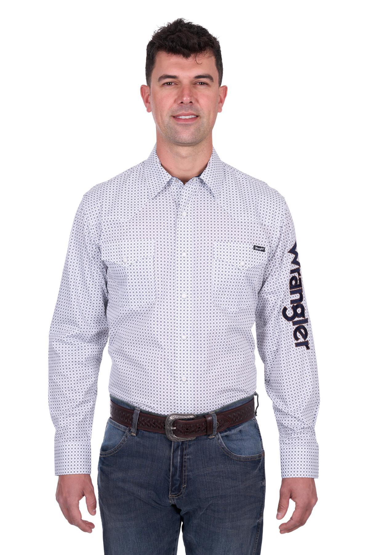 Wrangler Mens Brent Logo Western Shirt