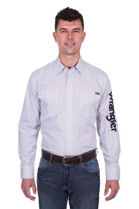 Wrangler Mens Brent Logo Western Shirt