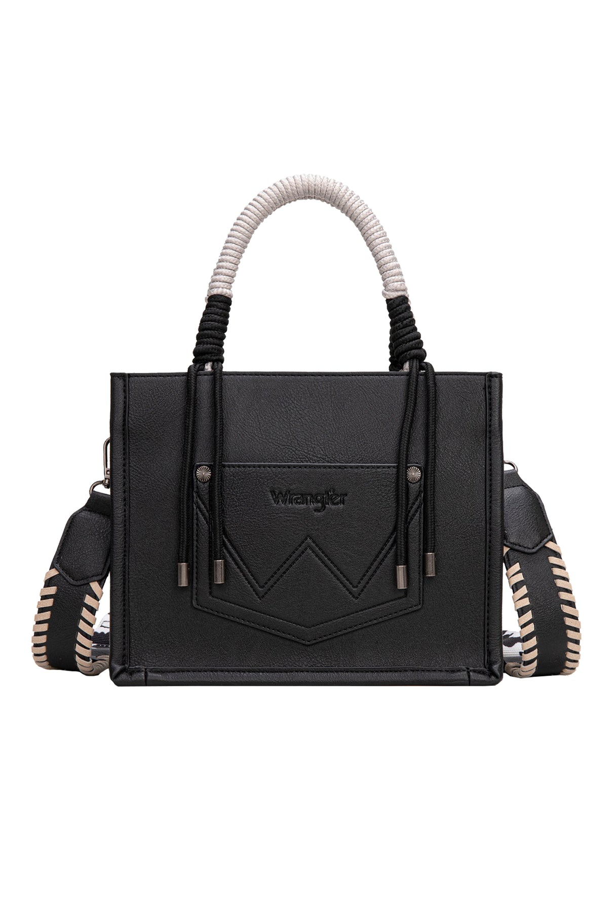 Wrangler AW26 Cow Print Tassel Crossbody Bag