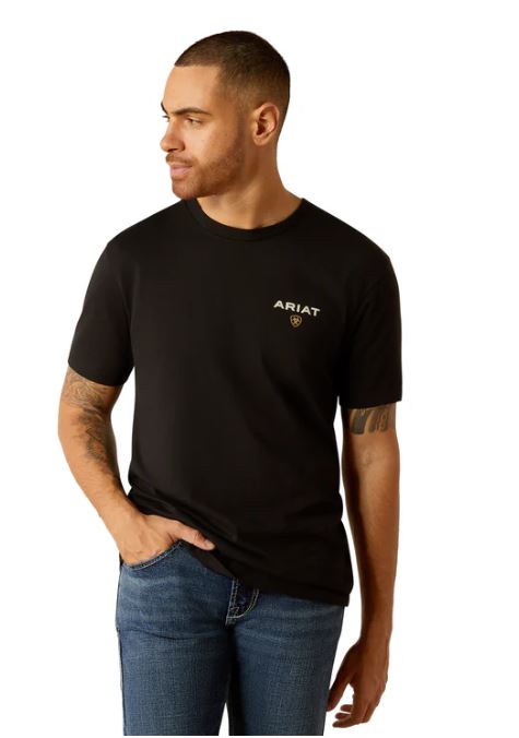 Ariat SS24 Mens American Rancher SS Tee Black