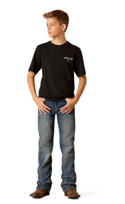 Ariat Boys American Rancher SS Tee Black