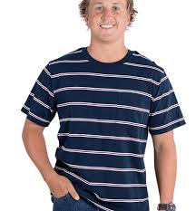 Ringers Western Angus Men's Loose Fit Tee Stripe Navy