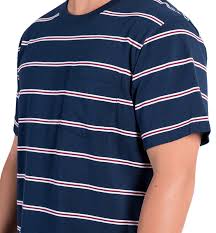 Ringers Western Angus Men's Loose Fit Tee Stripe Navy