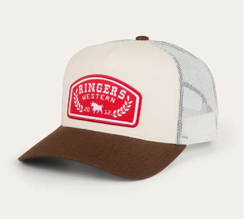 Ringers Western Wheatbelt Trucker Cap - Off White / Chocolate