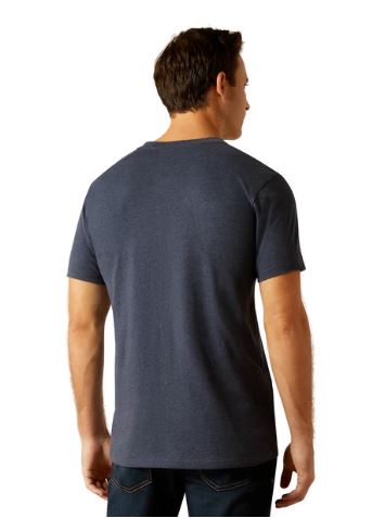 Ariat AW25 Mens B&W Logo Tee Navy Heather