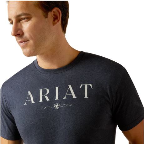 Ariat AW25 Mens B&W Logo Tee Navy Heather