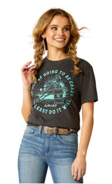 Ariat SS24 Womens Barrel Beauty SS Tee Charcoal Heather