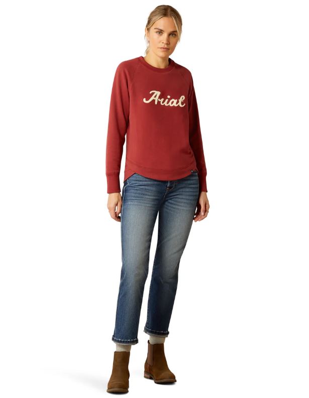 Ariat W25 Womens Benicia Sweatshirt Burnt Russet
