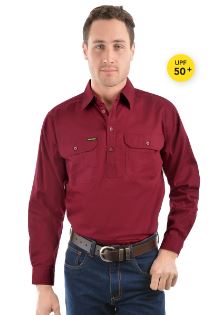 Hard Slog Men's Half Button Light Cotton Shirt