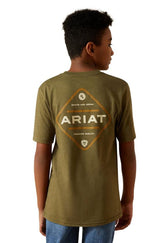 Ariat SS26 Boys Roped Diamond SS Tee Military Heather